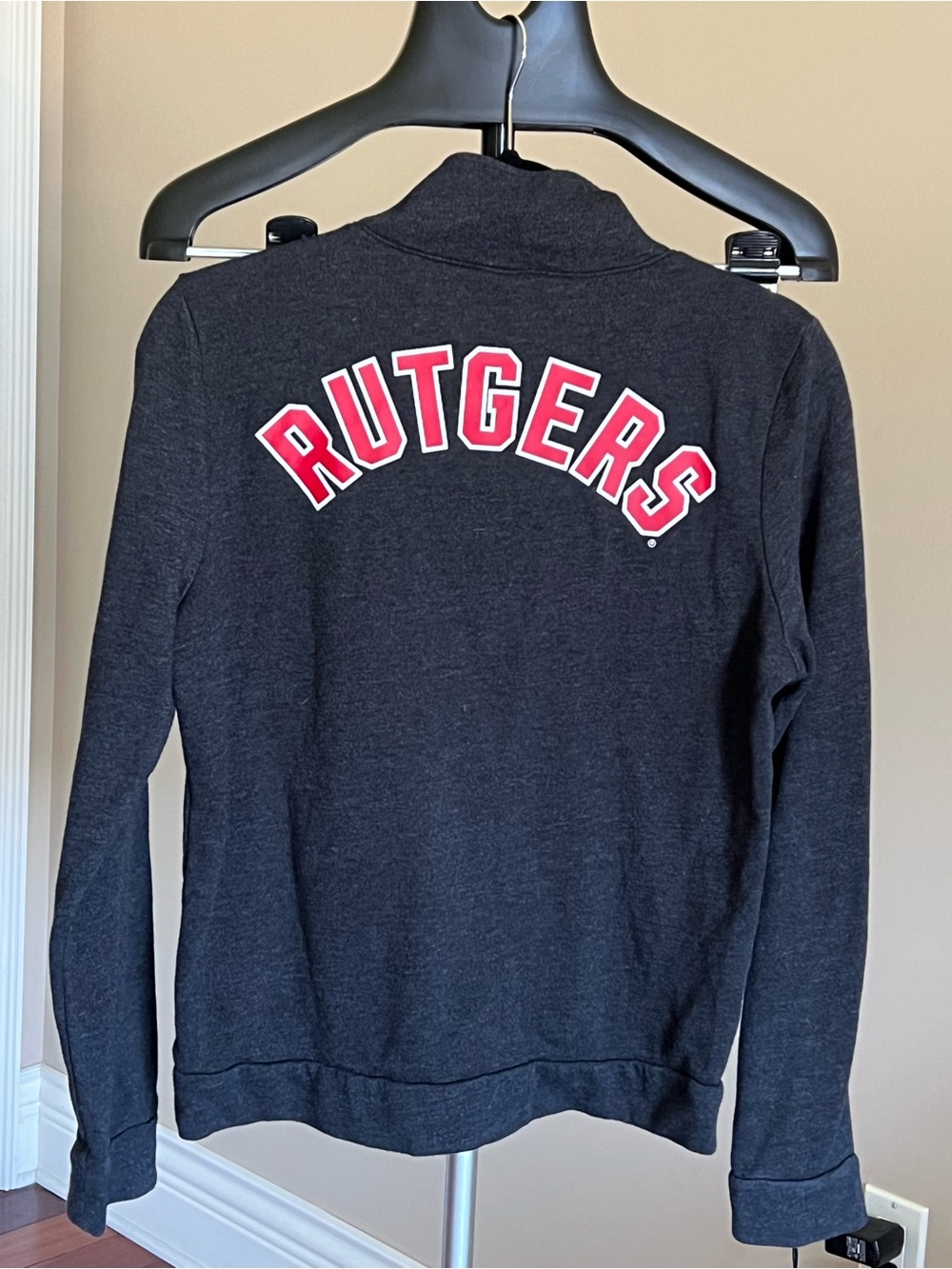 PINK Victoria's Secret Rutgers 1/4 Zip Pullover Sweatshirt Small Grey - Picture 3 of 4